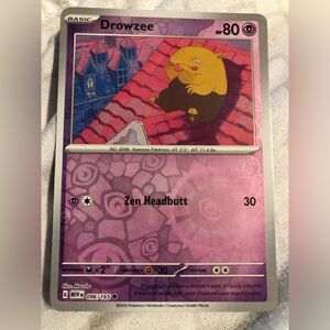 Drowzee Pokémon Card reverse holo